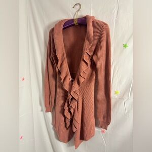 Penny Lane Style Dusty Rose Knit Cardigan Size S